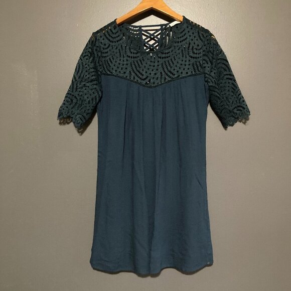 GF Collection Women M Blue Cut Out Design Dress Loose Summer Sleeves Vacation - Picture 1 of 8
